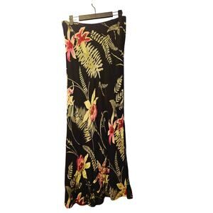 Vintage Rene Derhy tropical floral maxi skirt size small